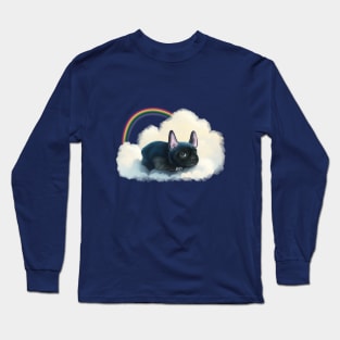 Raimbow and sweet french bulldog with clouds, Watercolor French bulldog lovers Long Sleeve T-Shirt